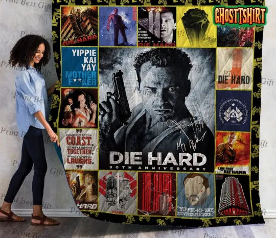Die Hard Movie Blanket, Die Hard Fleece, Sherpa Blanket Movies Lover Gifts