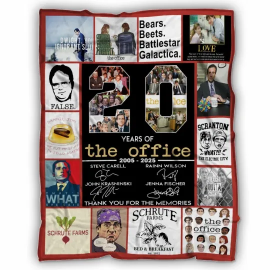 Discover The Office TV Series Blanket, 20 Years Of The Office Fleece, Sherpa Blanket