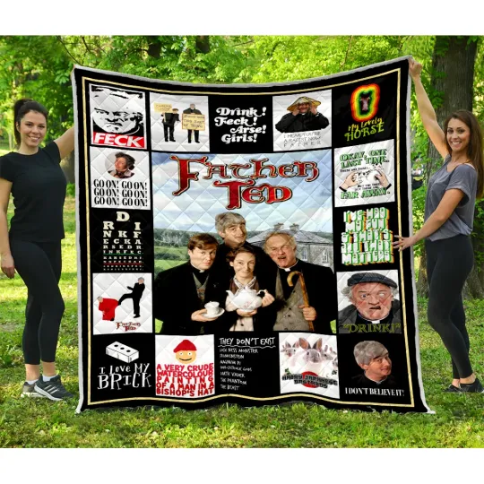 Discover Father Ted Quilts, Drink Feck Arse Girls Quilt Blanket Dermot Morgan
