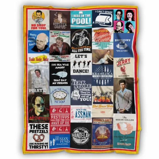 Seinfeld Blanket, Show About Nothing Fleece, Sherpa Blanket Movies Lover Gifts