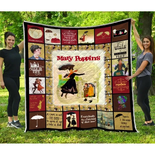 Mary Poppins Quilt, Mary Poppins Movies Quilt Blanket Movies Lover Gifts