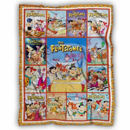 Discover Fred Flintstone Blanket, Cartoon TV Series Fleece, Sherpa Movies Lover Gift