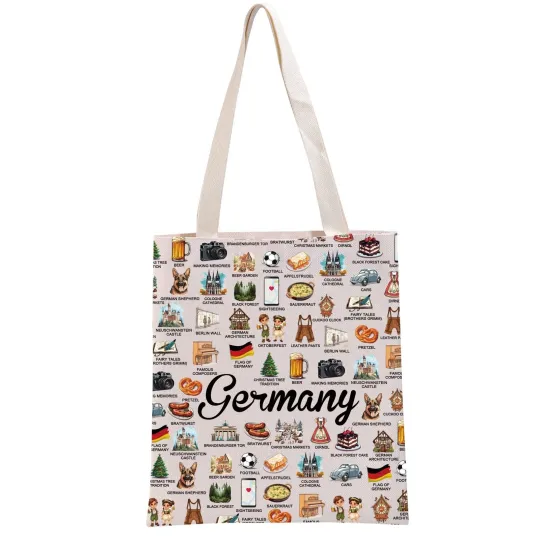 Discover Germany Travel Tote Bag German Culture Handbag Tourism Gift Lover Souvenir