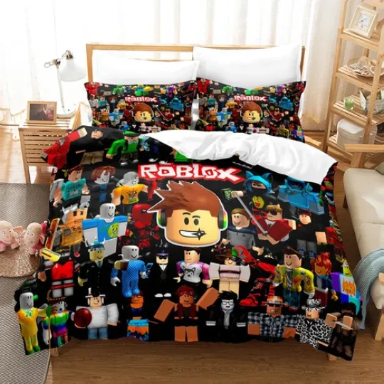 Discover roblox kids room anime duvet quilt cover pillowcases set s d q aupost black
