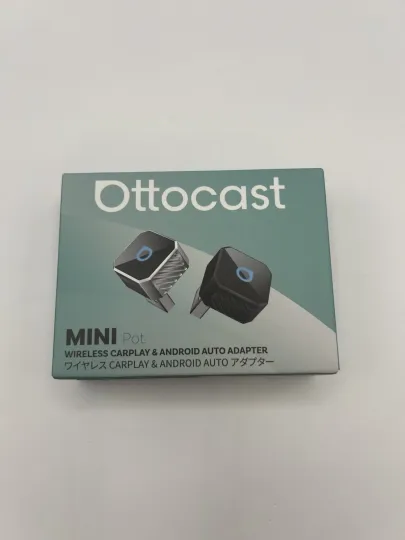 Discover Ottocast Mini Pot USB Wireless Carplay Android Auto Adapter CP88-T3 Black Car
