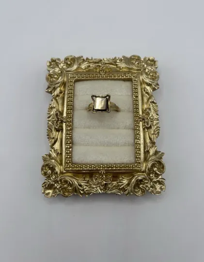 Discover Sarah Coventry Ring Vintage Gold Tone Size 9 Retro Brown Stone Adjustable