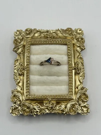 Discover Vintage Blue Stone Rhinestone Ring Size 7.5 Costume Jewelry Glam Fun Retro Gift