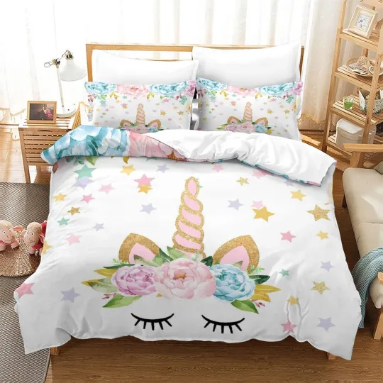 Discover Unicorn Girly Quilt Cover Bed Set Single Double Queen Au Stock