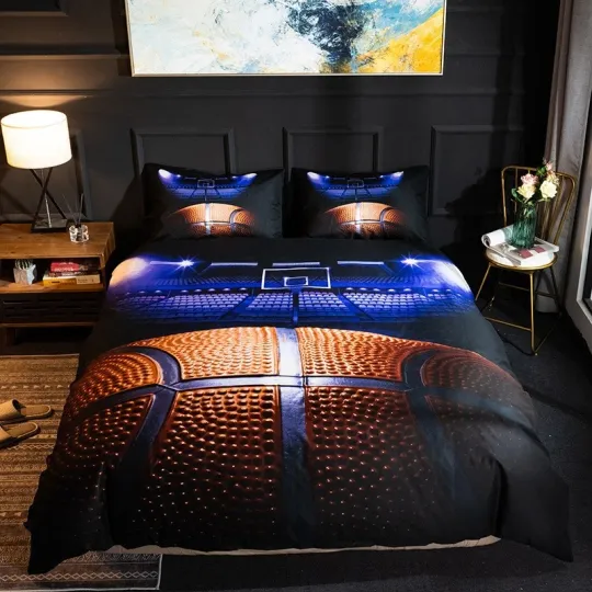 Discover Basketball Sports Quilt Cover Double Queen Boys Room Bed Decor AU