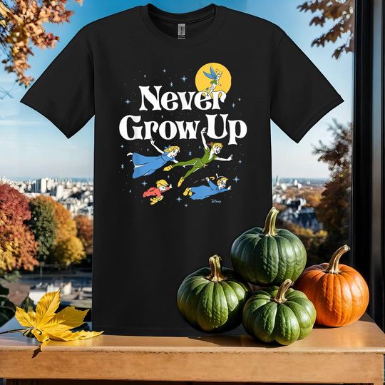 Discover Vintage Never Grow Up Peter Pan T-Shirt Tshirt T Shirt Hoodie Unisex Men Women Kids (S-5XL) | Gildan Top for Boys & Girls SY862