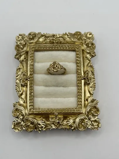 Discover Vintage Gold Tone Wire Rose Ring Size 5 Handmade Style Floral Design