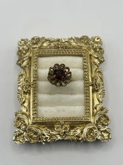 Discover Sarah Coventry "Marigold" Flower Ring Brown Rhinestone 1960s Vintage size 7 MCM