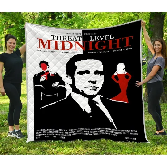 Threat Level Midnight Quilts, The Office Quilts Blanket Soft and Cozy Luxury