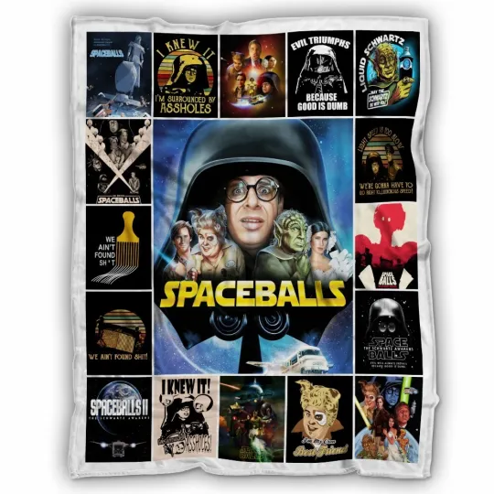 Spaceballs Blanket, Spaceballs 80s Movie Fleece, Sherpa Blanket Soft and Cozy