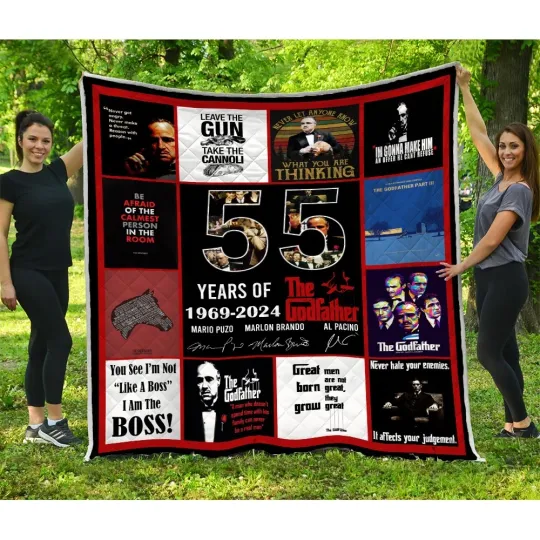 The Godfather Quilt, 55 Years Of 1969-2024 The Godfather Quilt Blanket
