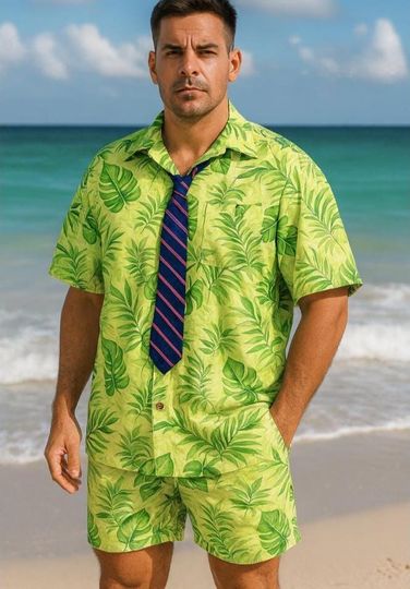 Discover Zoo-topia Nick Hawaiian Shirt and Shorts, Cartoon Fox Cosplay Set, WDW Button Shirt, Summer Vacation Outfit, Magical Park Costume