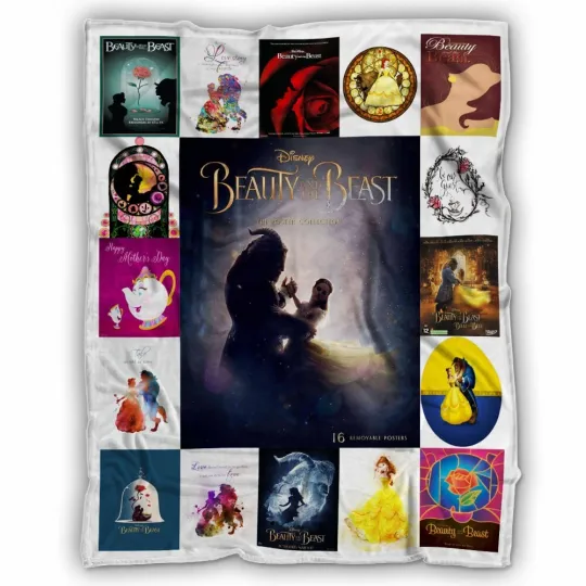 Beauty and the Beast Blanket, Beauty and the Beast Movie Fleece Sherpa Blanket