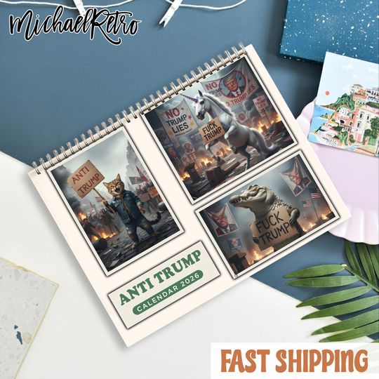 Discover Anti Trump Animal 2026 Calendar, MAGA Monthly Wall Calendar, Large 14x11.5