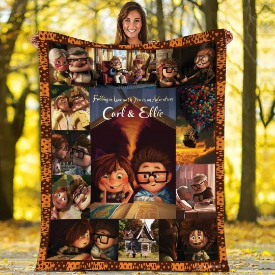 Discover Personalized Family Up Quilts, Cartoon Movie Quilt Blanket Couples Gift