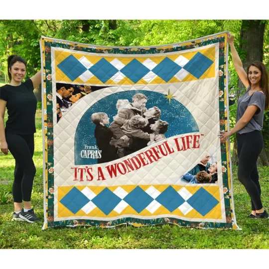 It’s A Wonderful Life Quilt, Christmas Movie Quilt Blanket James Stewart
