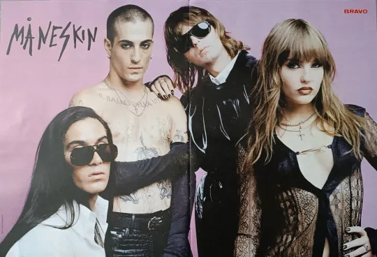 Discover Maneskin  Poster Premium Matte Vertical Poster Clippings Fan Sammlung German Magazine
