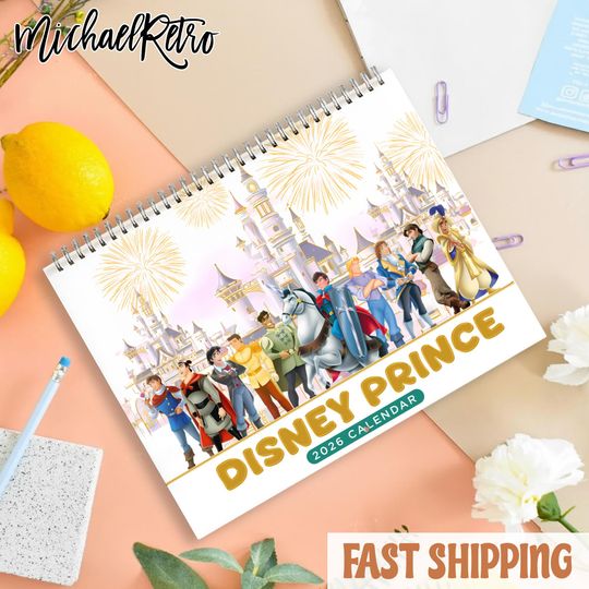 Discover Fairy Tale Princes Inspired 2026 Calendar, Fantasy Royal Characters, Gift for Fans