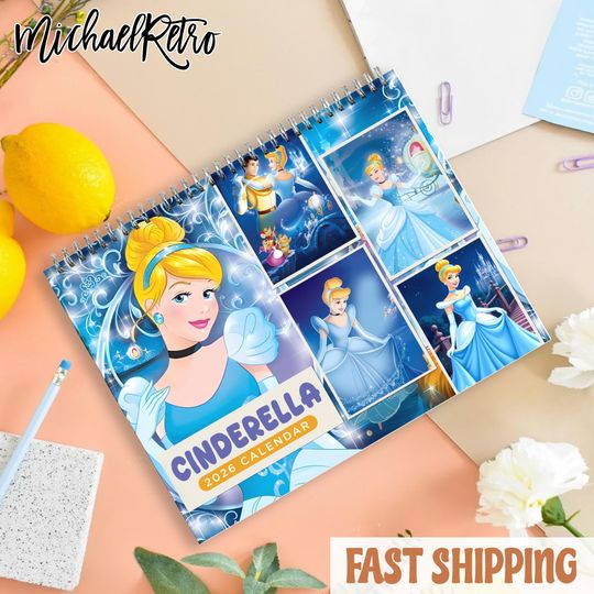 Discover Fairy Tale Princess Inspired 2026 Calendar, Glass Slipper Fantasy Art Gift
