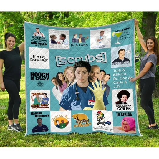 Discover Scrubs TV Series Quilt, Scrubs Funny Movie Quilt Blanket Gift For Nurse, Doctor