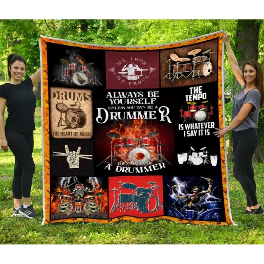 Discover Always Be A Drummer Quilt, Drummer Gift Quilt Blanket