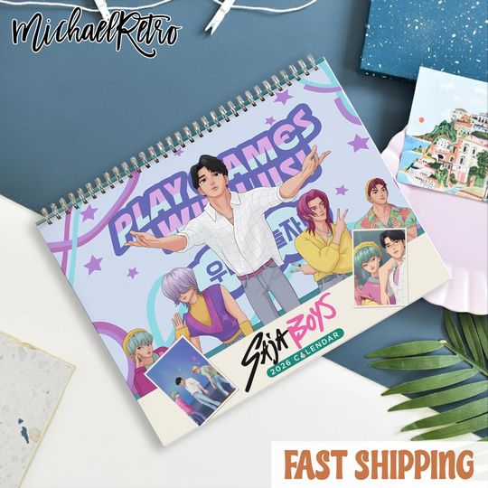 Discover 2026 Kpop Demon Hunter Saja Boys Calendar | Fantasy Anime K-pop Art