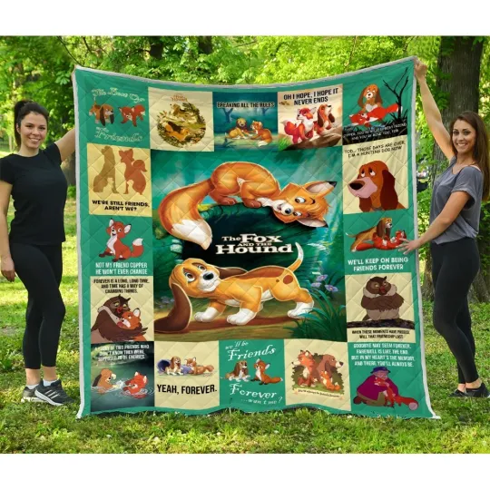Discover Tod and Copper Quilts, The Fox And The Hound Cartoon Movies Quilt Blanket