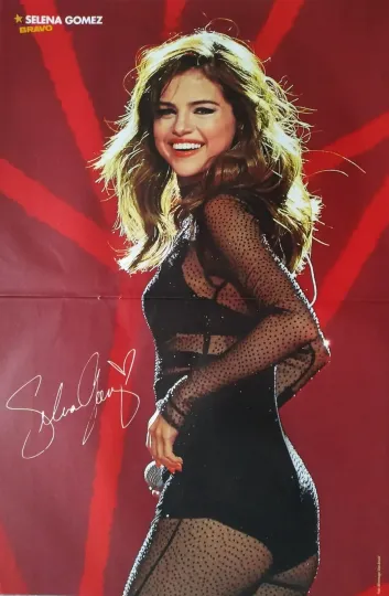 Selena Gomez Autograph A3 Vertical Poster Fan Collection