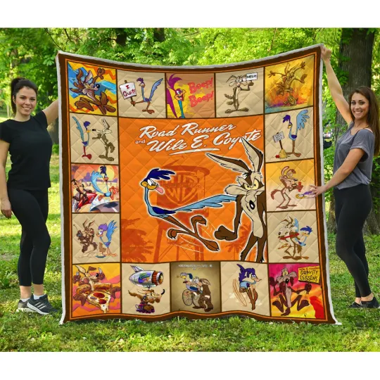 Looney Tunes Quilt, Wile E. Coyote and the Road Runner Quilt Blanket Funny Gifts