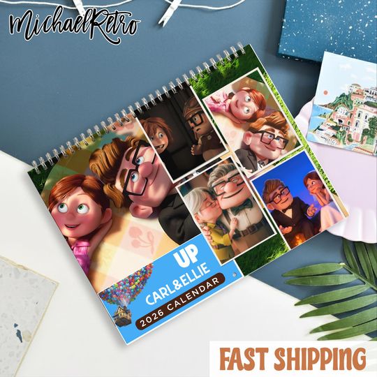 Discover Heartwarming Animated Couple 2026 Calendar, Adventure Love Story Art, Family Memory Gift