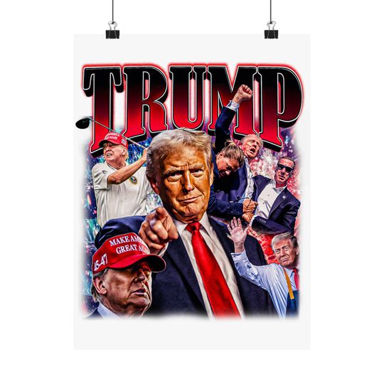 Discover Vertical Trump Poster, Matte Wall Art Print, President Trump Memorabilia, Political Decor, Trump Supporter Gift, USA Patriotic Home Decor