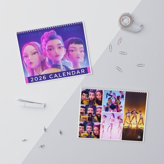 Discover Huntrix Kpop Demon Hunter Calendar 2026 | Anime Kpop Art Calendar | Huntrix Girls Gift | Kpop Fan Decor