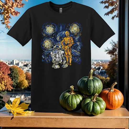 Star Wars R2-D2 and C-3PO Starry T-Shirt for Fans