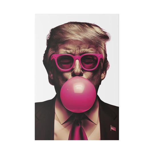 Discover President Trump - Trump Bubble Gum White Background - 45 President Wall Art - Matte Canvas, Stretched, 0.75"