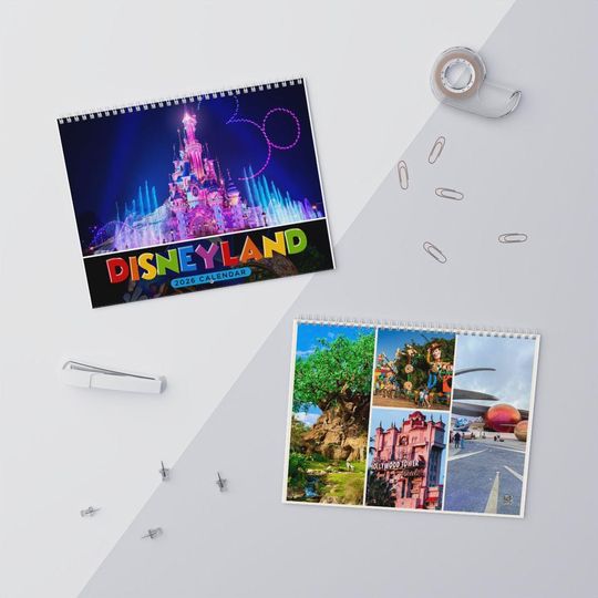 Discover Disneyland Calendar 2026, Family Vacation Memory Desktop Calendar, Fairytale Castle Trip Desk Decor, Cute Travel Photo Calendar