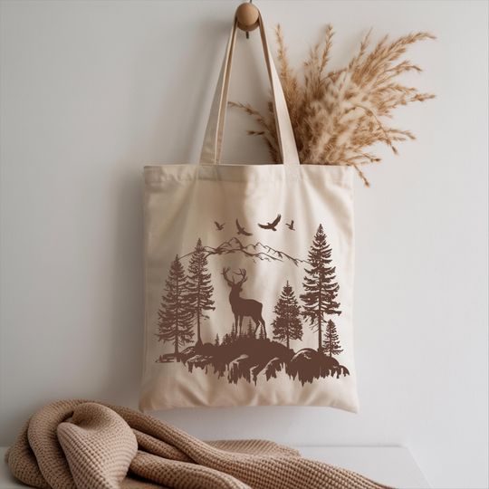 Discover Adventure Nature Art Tote Bag: Camping Canvas Totes