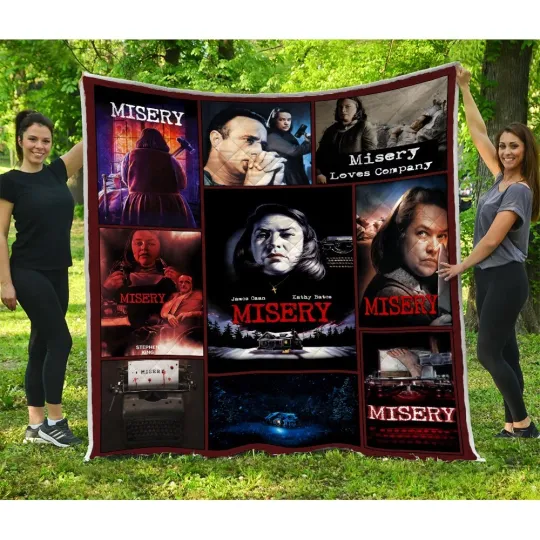 Misery Stephen King Quilt, Halloween Horror Movie Quilt Blanket Soft and Cozy