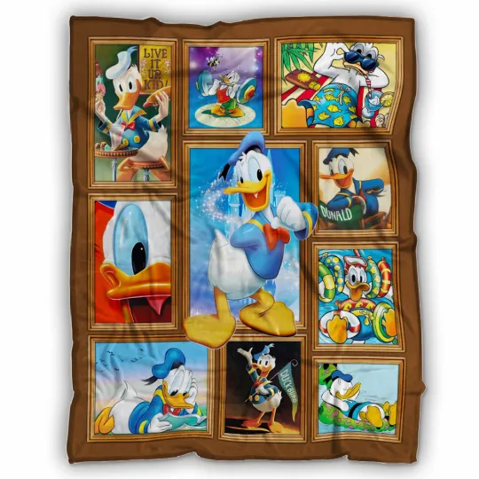 Donald Duck Blanket, Mickey Mouse & Friends Fleece, Sherpa Donald Duck Funny