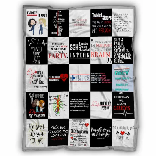 Discover Grey's Anatomy Blankets, Grey's Anatomy TV Series Fleece Sherpa Blankets Gifts