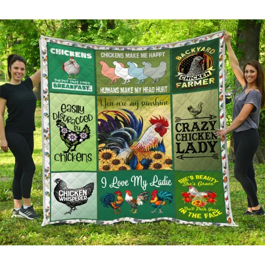 Discover Chicken Quilts, Easily Distracted By Chickens Quilt Blanket, Gift Ideas