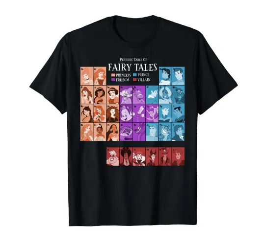 Discover Disney Princess Periodic Table Fairy Tales T-Shirt for Men Women