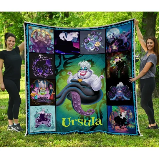 Ursula Quilt, The Little Mermaid Movies Quilt Blanket sea witch