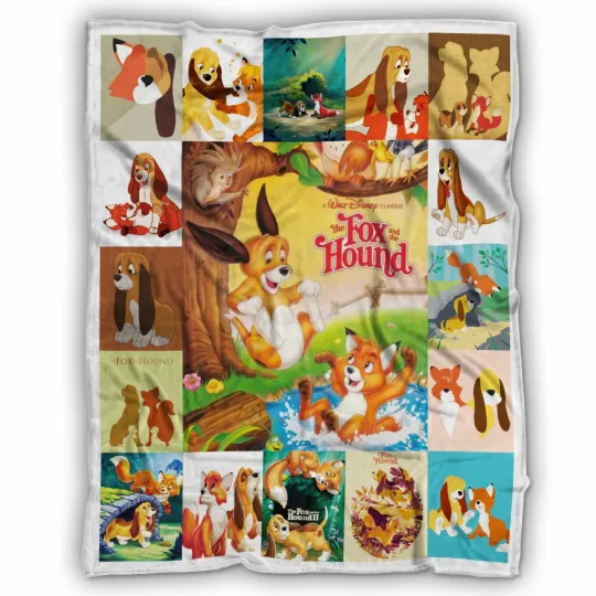 The Fox And The Hound Blanket, Tod and Copper Fleece Blanket Cartoon Movies
