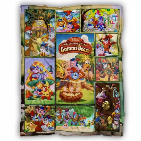 Adventures of the Gummi Bears Blanket, Cartoon TV Series Fleece, Sherpa Blanket