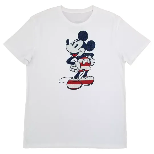 Discover Disney Mens & Big Mens White Patriotic 4th Of July Mickey Mouse T-Shirt