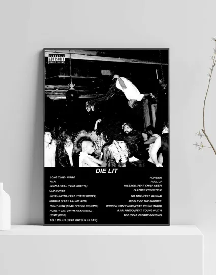 Discover Playboi Carti Die Lit Album Premium Music Poster Vertical Artwork Tracklist
